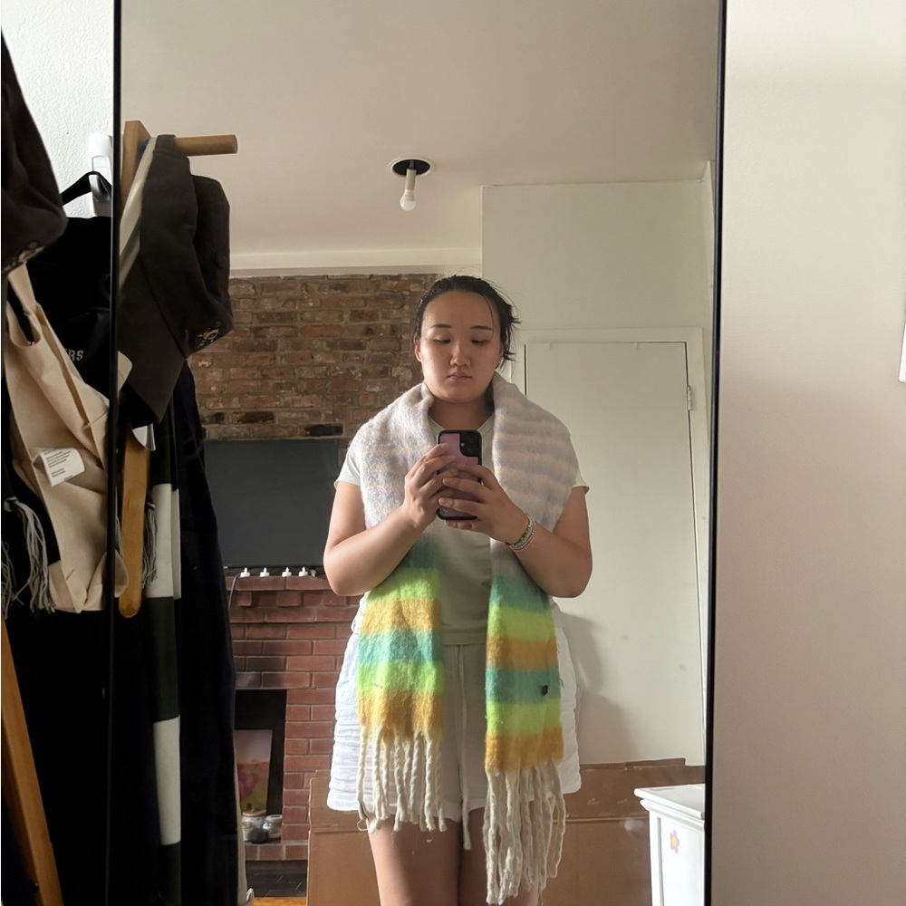 Colorful Striped Wool Scarf - Picture 5 of 5